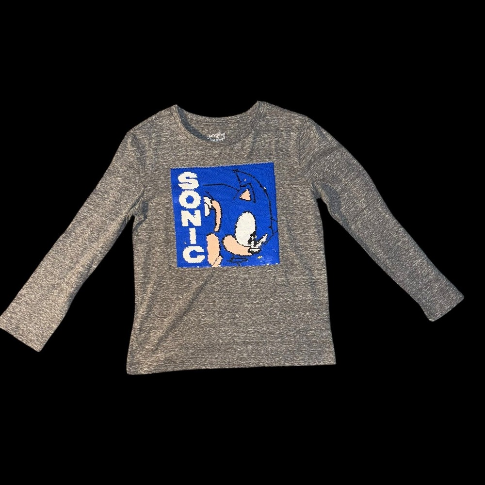 Flippy‎ Sequin Sonic the Hedgehog Tails graphic long-sleeve t-shirt jumping bean